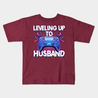 Leveling Up To Husband Video Gamer Funny Gift Kids T-Shirt